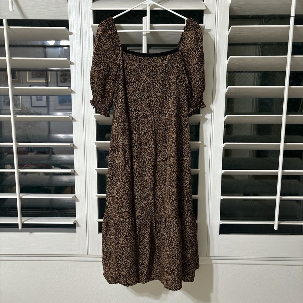Saks Fifth Avenue Cheetah Two Tiered Dress